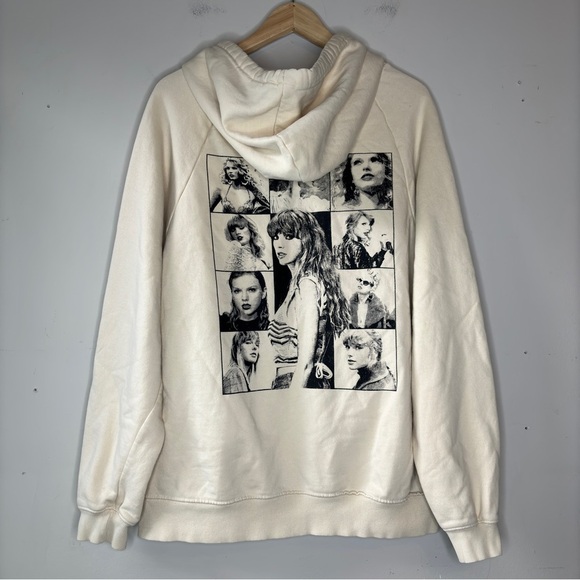 Taylor Swift The Eras Tour Cream Hoodie with Black Backside Print Size M - Picture 6 of 10